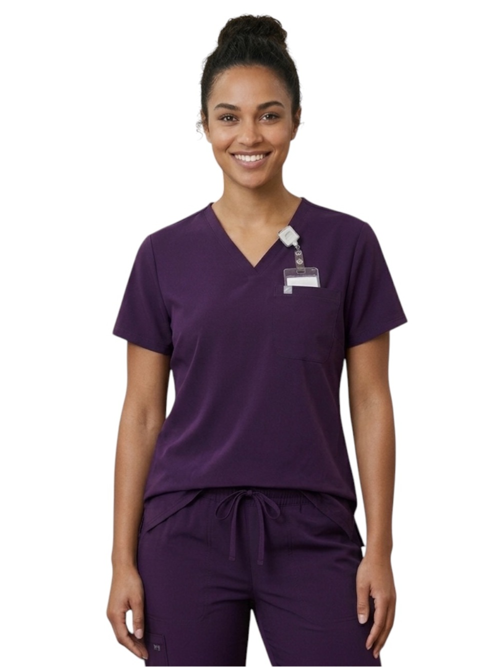 Fabletics Women’s Purple V-Neck Scrub Top